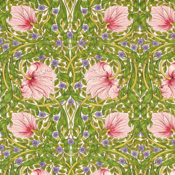 Morris & Co. Fabric Pimpernel Sap Green/Strawberry | Allium Interiors