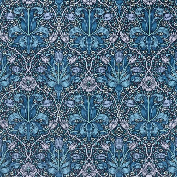 Morris & Co. Fabric Spring Thicket Velvet Midnight/Lilac | Allium Interiors