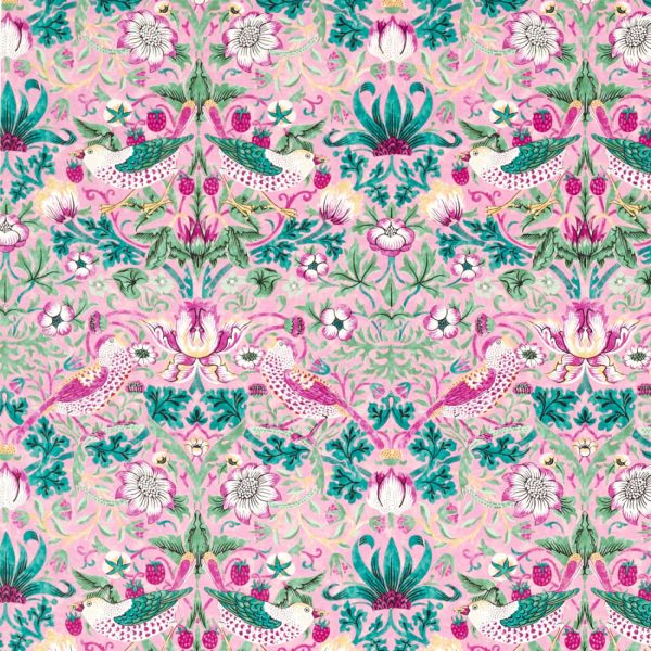 Morris & Co. Fabric Strawberry Thief Miami Strip | Allium Interiors
