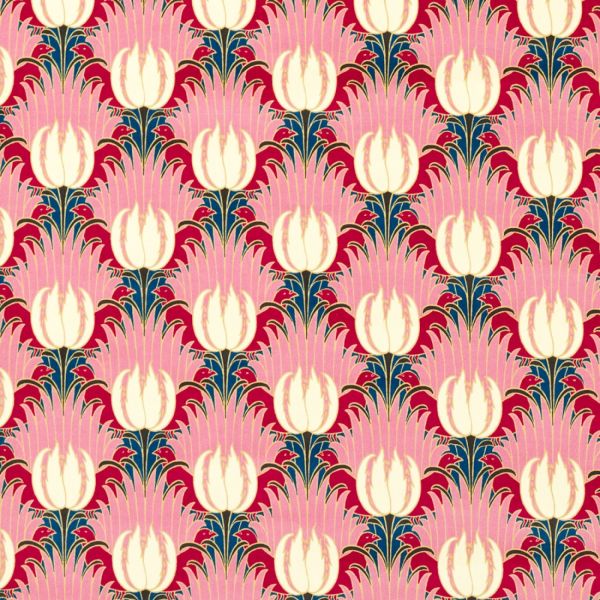 Morris & Co. Fabric Tulip & Bird Amaranth & Blush | Allium Interiors