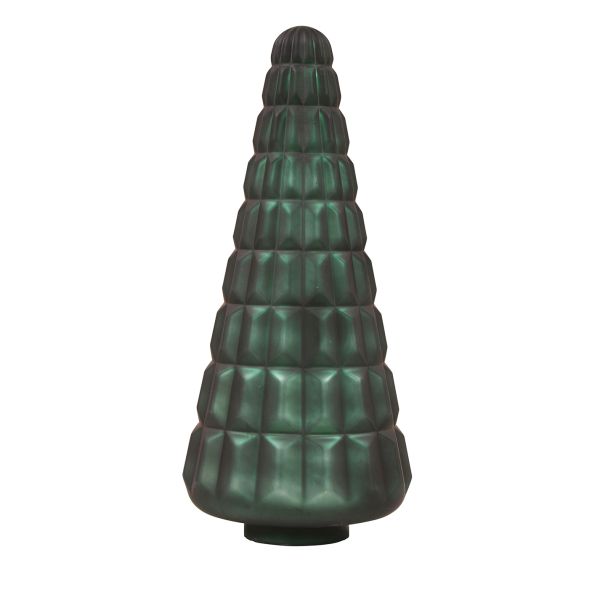 Christmas Tree Glass Frosted Metallic Green Large  | Allium Interiors