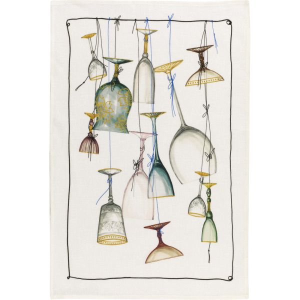 Tessitura Toscana Telerie Murano Glasses Tea Towel | Allium Interiors