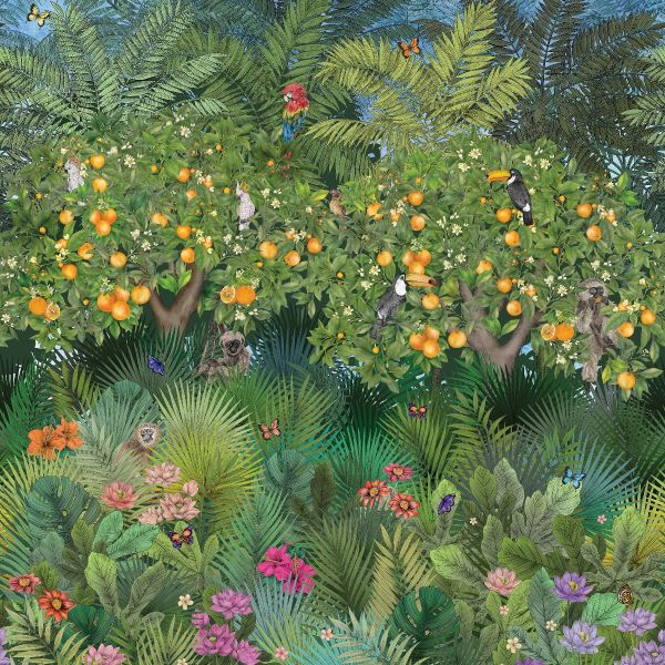 Matthew Williamson Wallpaper Orange Grove | Allium Interiors