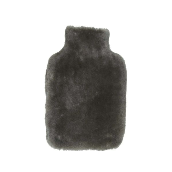 New Zealand Shearling Wool Hot Water Bottle Cover Dark Grey | Allium Interiors