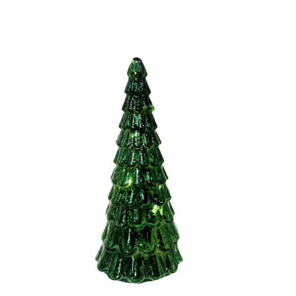 Stellar Christmas Tree Frost Drop Glass Dark Green 24cm | Allium Interiors