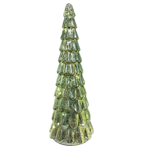 Stellar Christmas Tree Frost Drop Glass Light Green 42cm | Allium Interiors