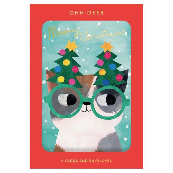 Ohh Deer Christmas Card Pack of 9 Cats | Allium Interiors