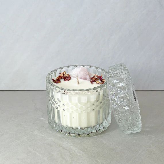 Opal And Sage Boudoir Candle Rose Quartz | Love | Allium Interiors