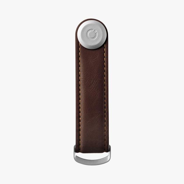 Orbitkey Key Organiser Leather Espresso with Brown Stitching | Allium Interiors