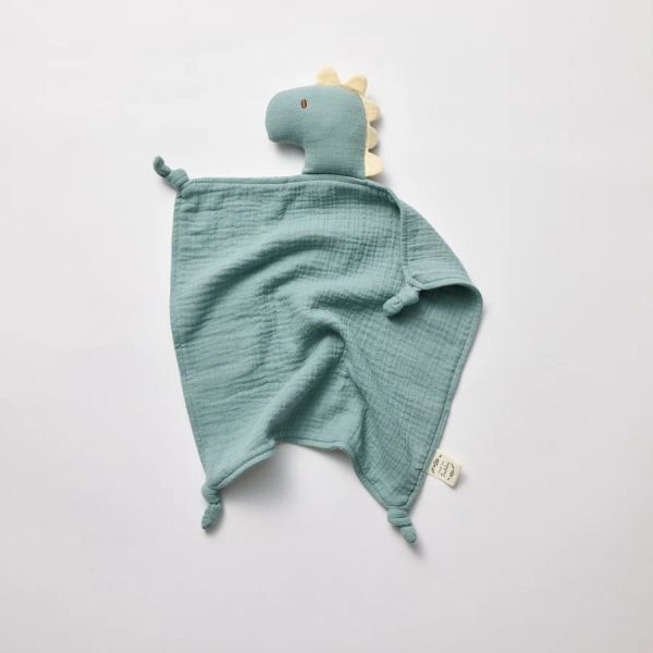 Over The Dandelions Organic Muslin Lovey Dinosaur Blue | Allium Interiors