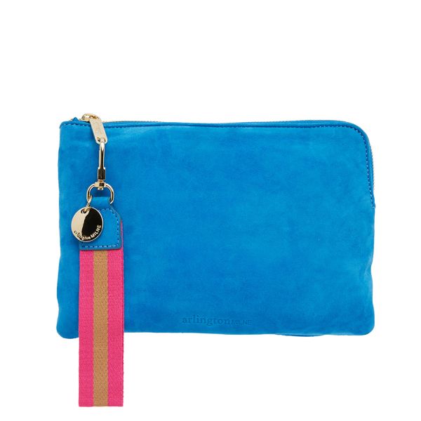 Arlington Milne Paige Clutch Blue Suede | Allium Interiors