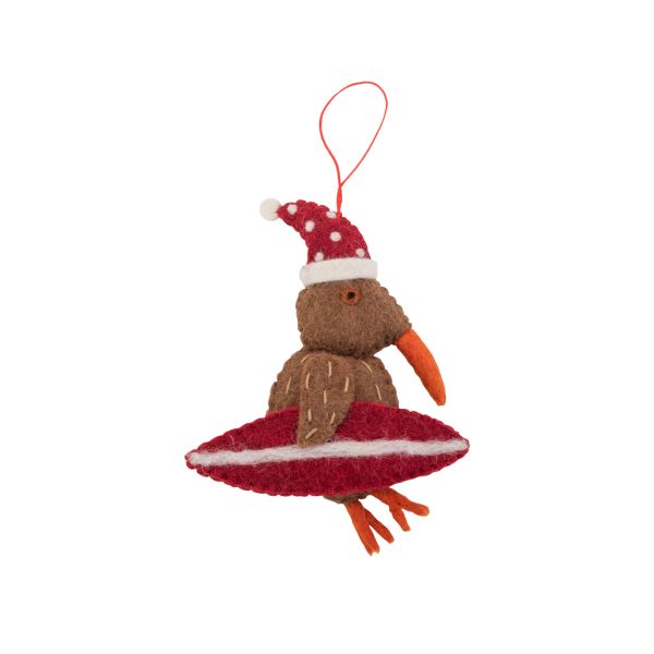 Pashom Christmas Decoration Kiwi With Surfboard | Allium Interiors