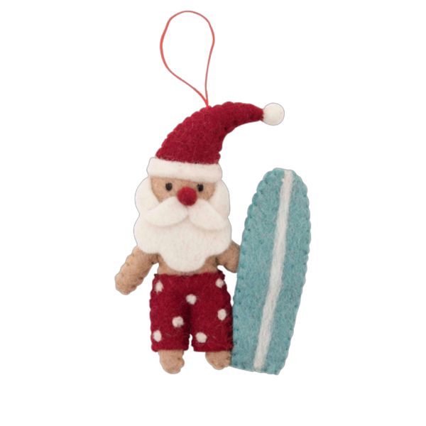 Pashom Christmas Decoration Santa With Surfboard | Allium Interiors