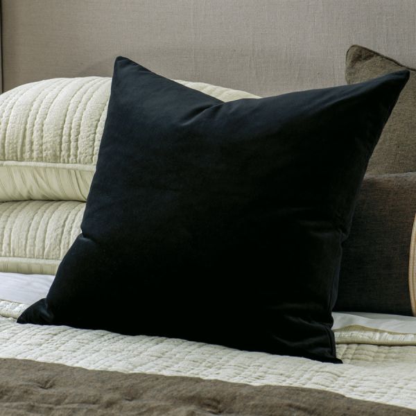 Bianca Lorenne Piega Black Euro Pillowcase Pair | Allium Interiors