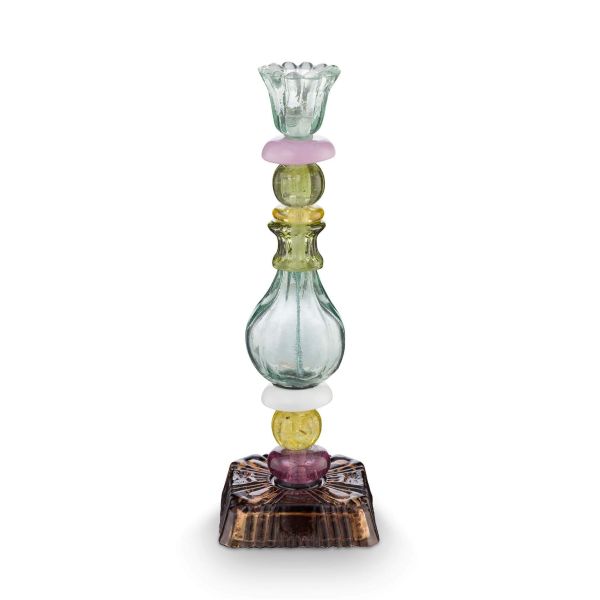 Pip Studio Candle Holder Glass Beads Green 28cm  | Allium Interiors
