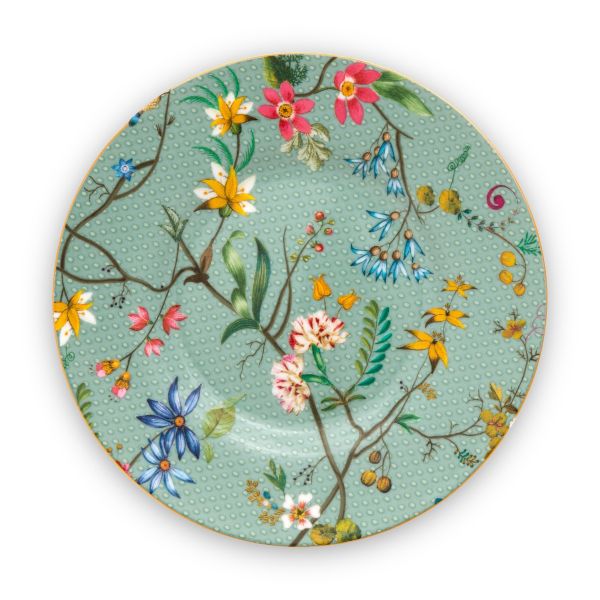 Pip Studio Jolie Flowers Blue Petit Four Plate 12cm | Allium Interiors