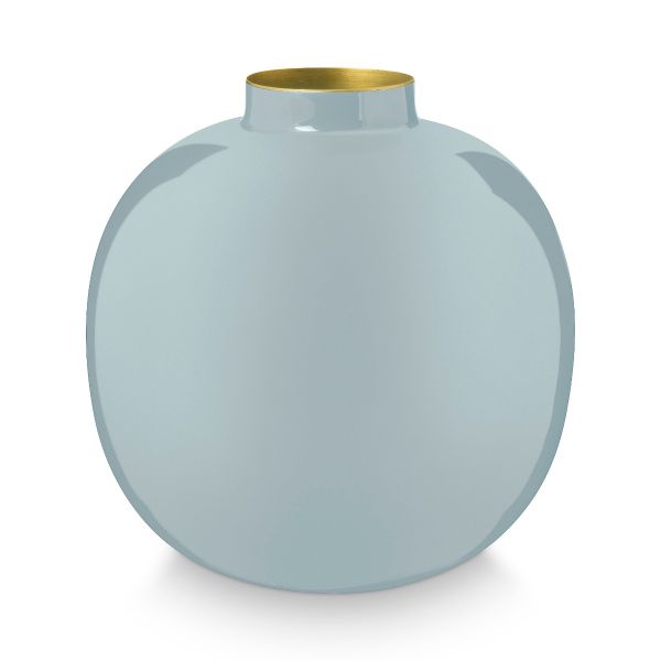 Pip Studio Vase Metal Round Light Blue 23cm | Allium Interiors