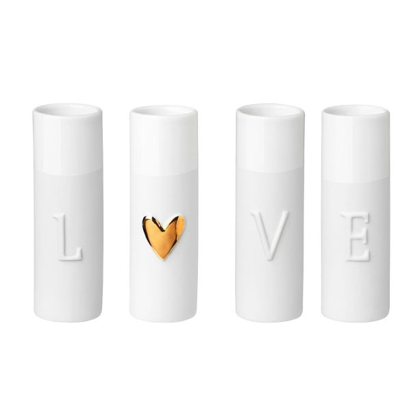 Räder Vase Mini Set of 4 'Love' Gold | Allium Interiors