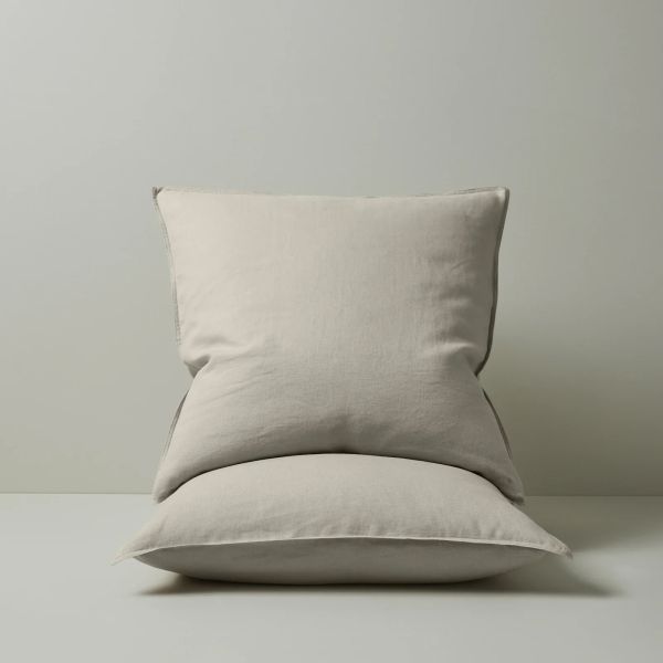 Weave Ravello Linen Euro Pillowcase Pair Bone | Allium Interiors