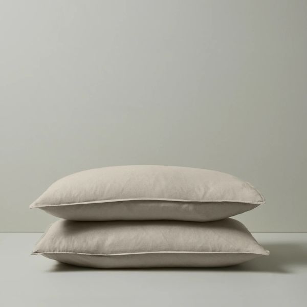 Weave Ravello Linen Standard Pillowcase Pair Bone | Allium Interiors