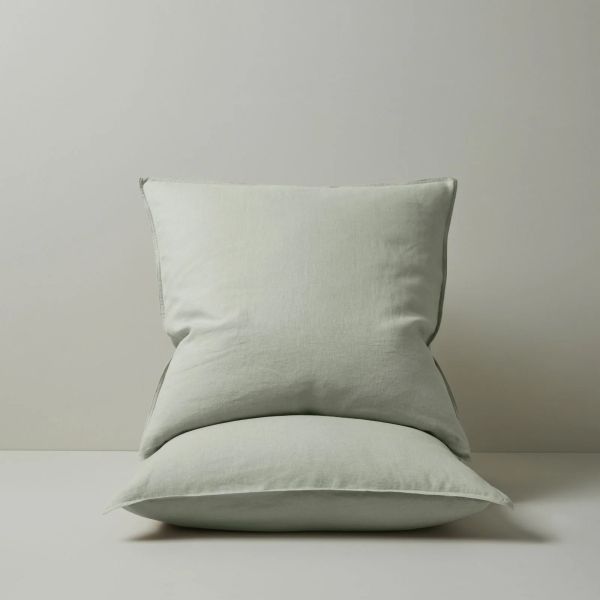 Weave Ravello Linen Euro Pillowcase Pair Sage | Allium Interiors