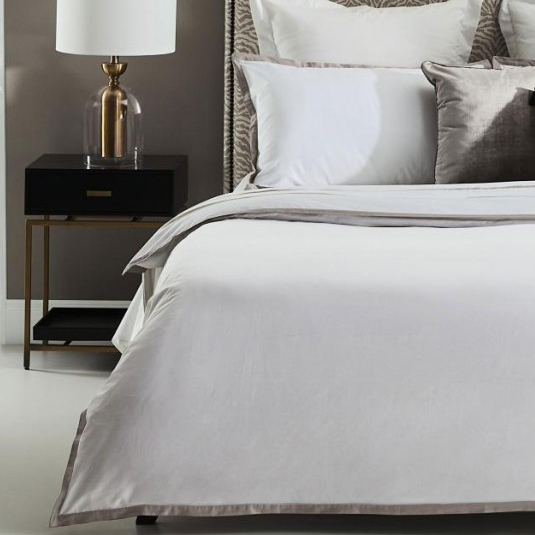 Seneca Ribbon Duvet Set - Grey - Queen | Allium Interiors