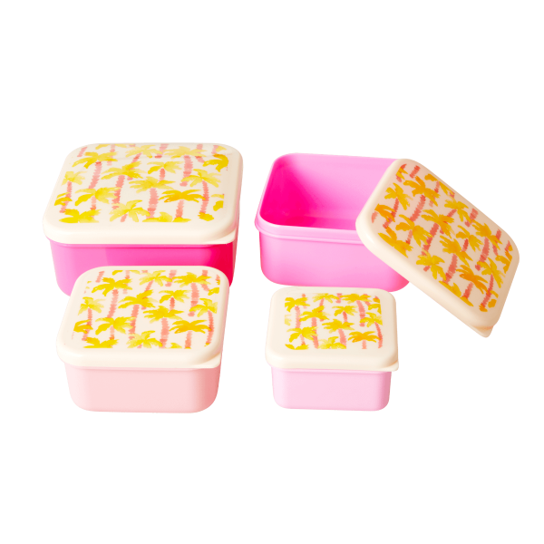 Rice Food Boxes Small Square S/4 Palm Tree | Allium Interiors