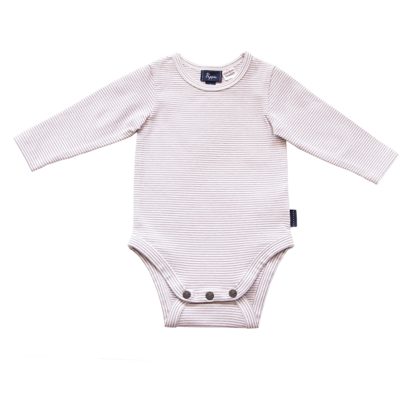 Pappe Luxe Organic Onesie Long Sleeve Elderberry 000 | Allium Interiors