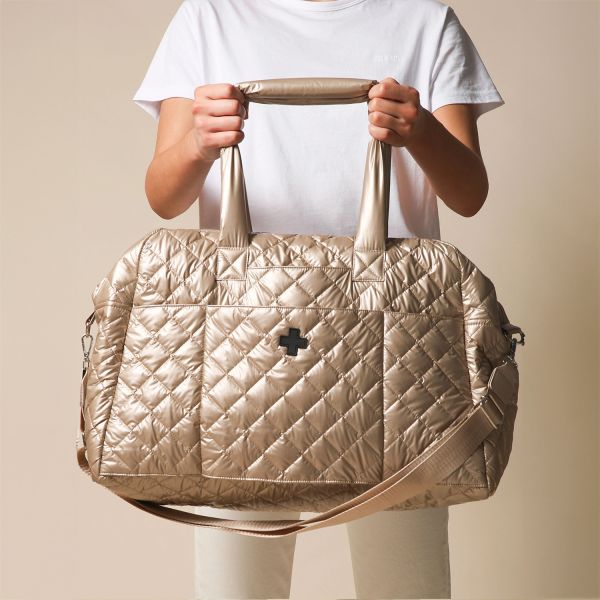 Stella+Gemma Overnight Bag Quilted Champagne | Allium Interiors