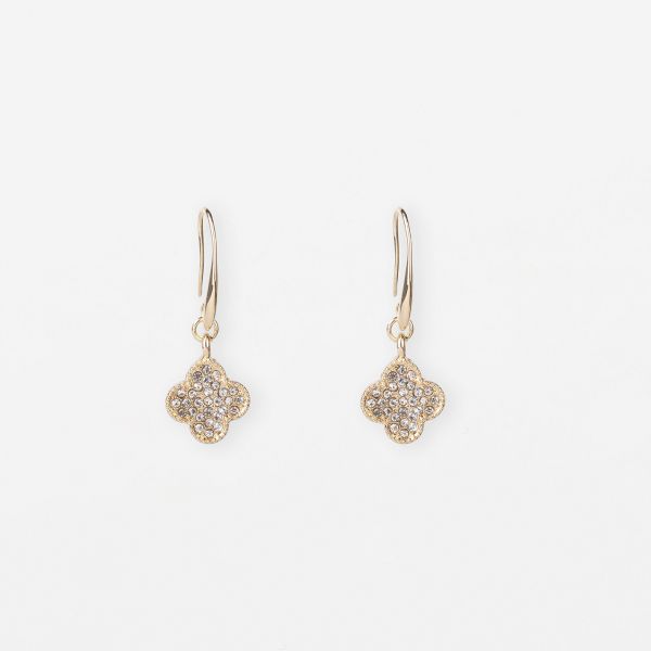Stella+Gemma Earring Crystal Flower Drop Gold | Allium Interiors