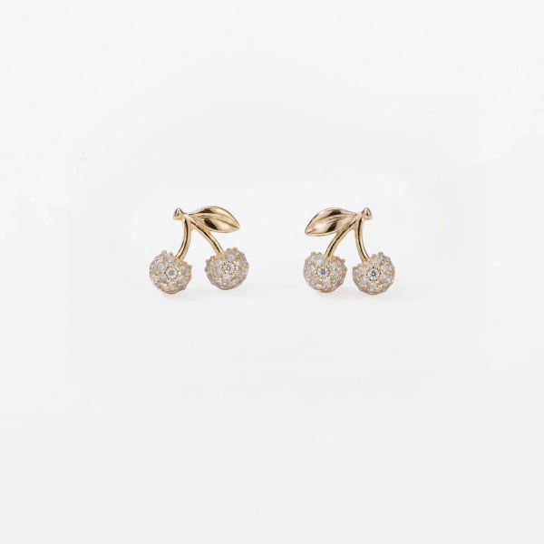 Stella+Gemma Earrings Crystal Cherries Gold | Allium Interiors