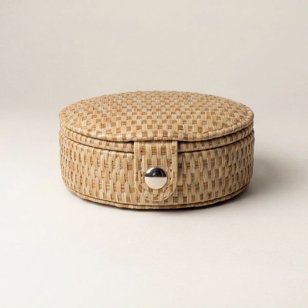 Stella+Gemma Jewel Box Round Small Woven Beige | Allium Interiors