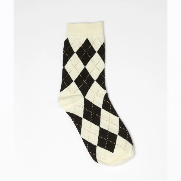Stella+Gemma Socks Argyle Cream & Black | Allium Interiors