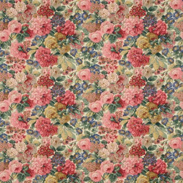 Sanderson Fabric Rose And Peony Red | Allium Interiors