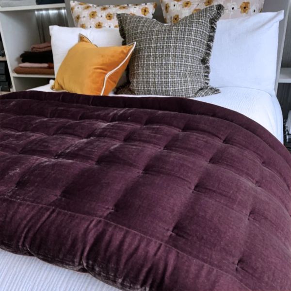 Seneca Velvet Pin Aubergine | Allium Interiors
