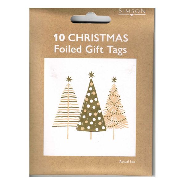 Simson Christmas Gift Tags Foiled Festive Trees | Allium Interiors