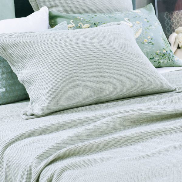 Bianca Lorenne Sottobosco Pale Ocean Bedspread | Allium Interiors