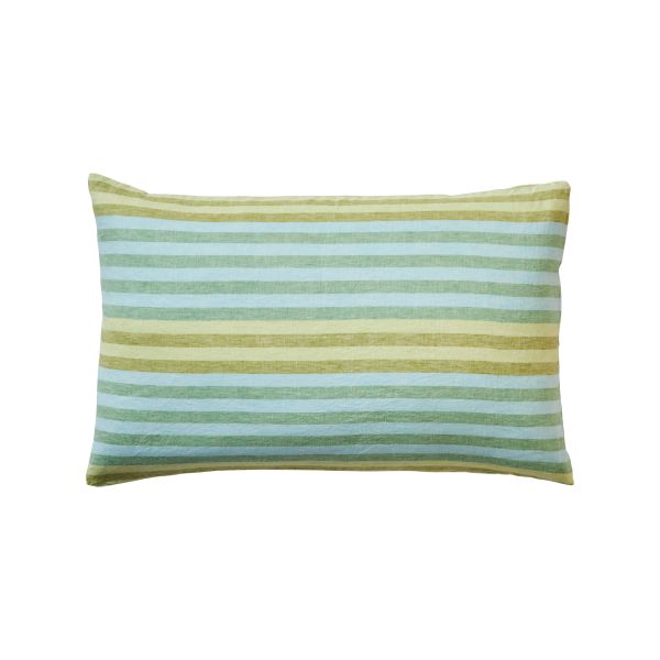 Bonnie And Neil Blue Green Stripe Standard Pillowcase Pair | Allium Interiors