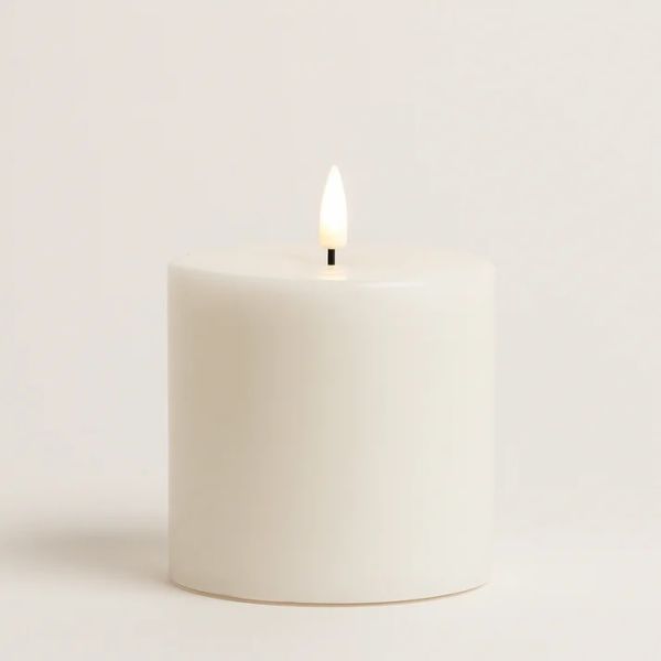 Stellar Candle LED Pillar White 10 x 10cm | Allium Interiors