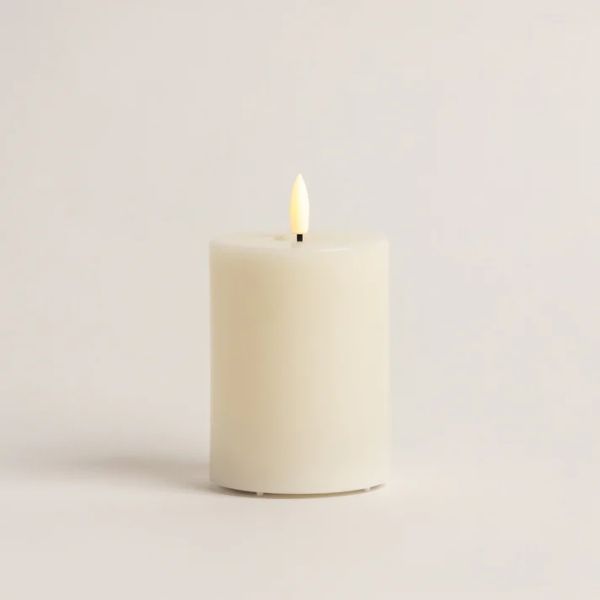 Stellar Candle LED Pillar Ivory 7.5 x 10cm | Allium Interiors