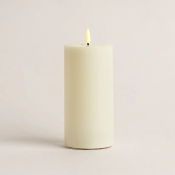 Stellar Candle LED Pillar Ivory 7.5 x 15cm  | Allium Interiors