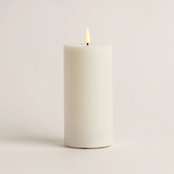 Stellar Candle LED Pillar White 7.5 x 15cm | Allium Interiors