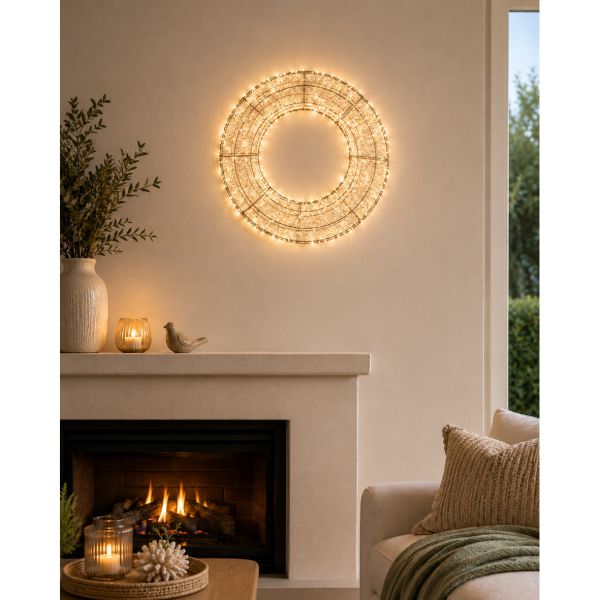 Stellar Christmas Wreath Metal Gold 50cm | Allium Interiors