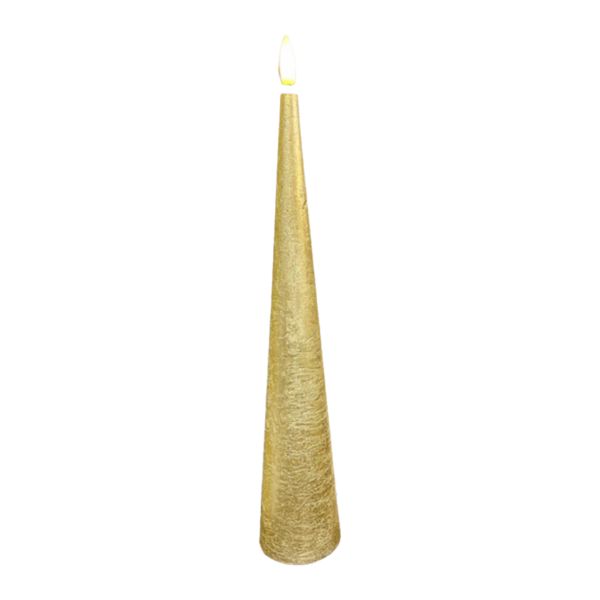 Stellar Candle LED Gold Cone 25cm | Allium Interiors