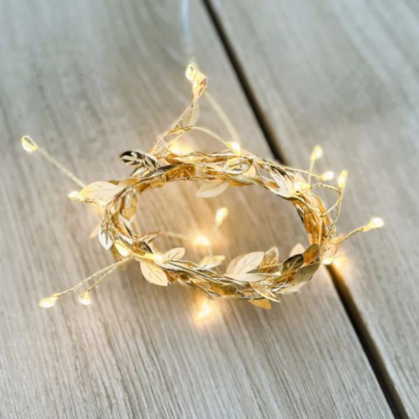 Stellar Seed Light Garland Gold Leaves | Allium Interiors