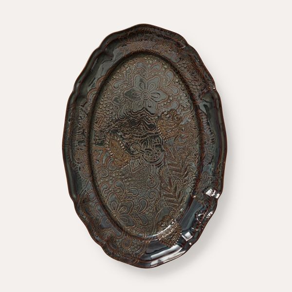 STHAL Arabesque Serving Platter Oval Fig | Allium Interiors
