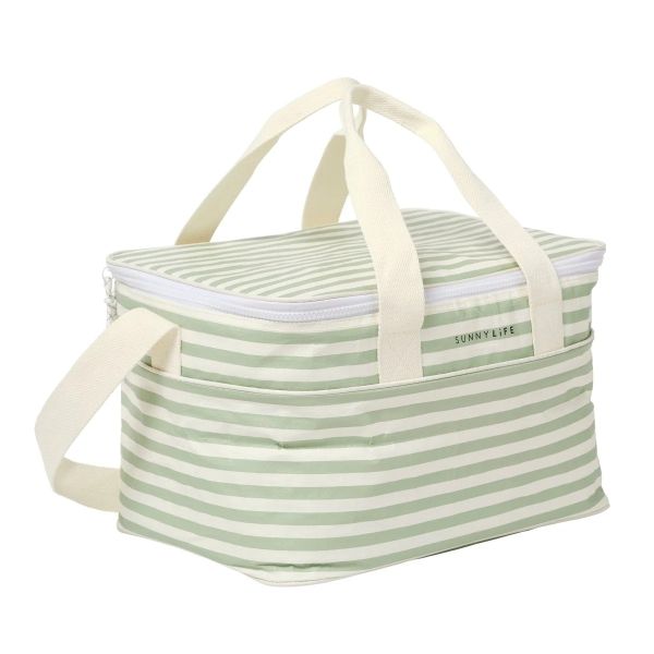 Sunnylife Light Cooler Bag Sea Sage Stripe | Allium Interiors