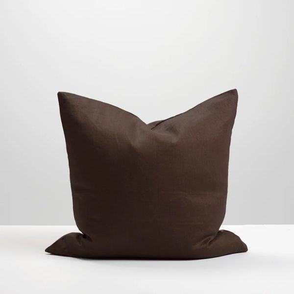 Thread Design Chocolate Linen Cushion | Allium Interiors