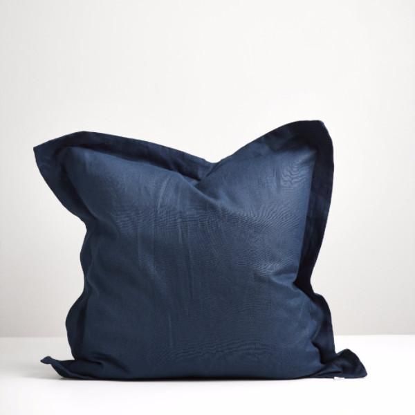 Thread Design Navy Linen Euro Pillowcase | Allium Interiors