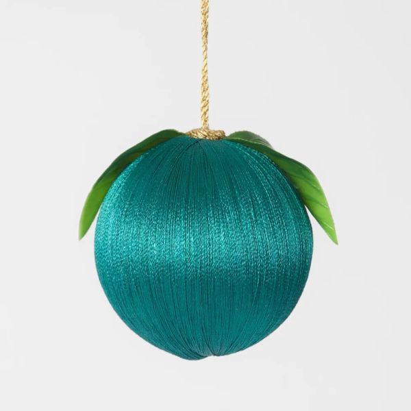 Vixen & Velvet Christmas Decoration Silk Bauble Fruit Emerald Green | Allium Interiors